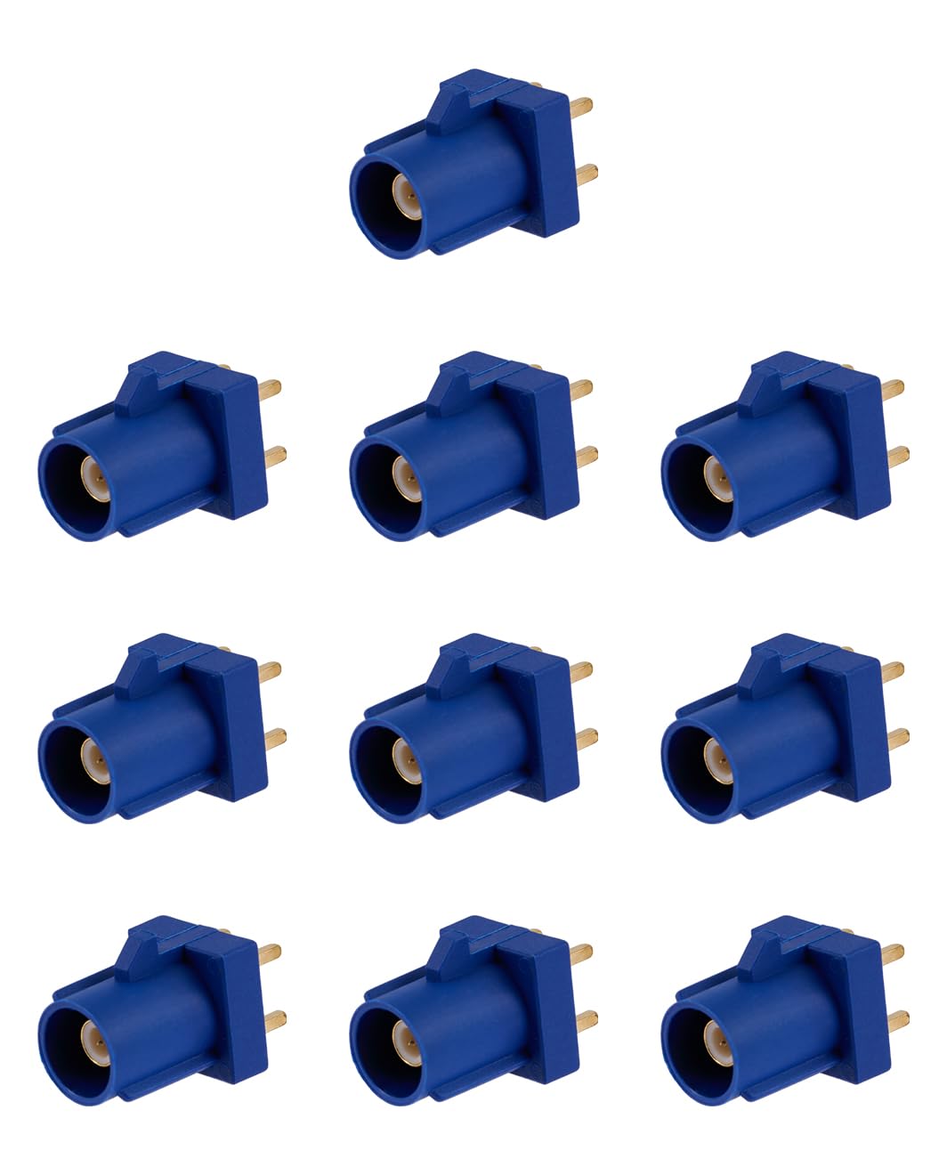 Vecys 10PCS Fakra C Male Connectors Fakra C Male Blue PCB Mount Connector for RG316 RG174 VLMR100 Cable
