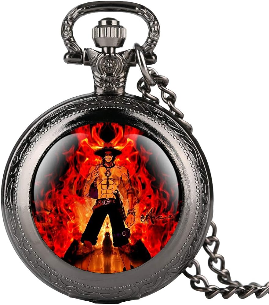 Fashion Black Pocket Watch for Men Unique Pattern Quartz Pocket Watches