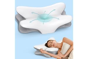 BESYODO Cervical Pillow for Neck Pain Relief, Ergonomic Neck Pillow for Sleeping Contour Memory Foam Pillows with Cooling Pillowcase, Orthopedic Bed Pillow for Side Back Stomach Sleepers
