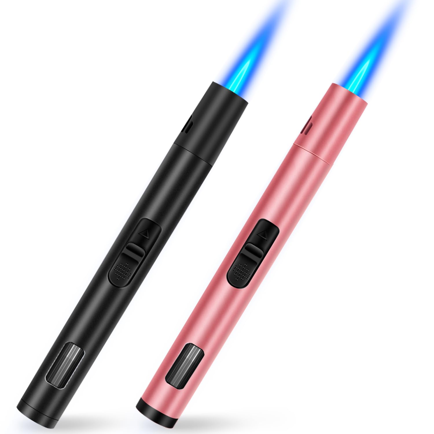 Photo 1 of LcFun Torch Lighters 2 Pack Refillable Butane Lighter, Butane NOT Included, Windproof Adjustable Jet Flame Long Lighters for Candle, Grill, BBQ, Camping