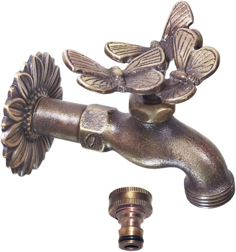 Taiwan Decorative Solid Brass Butterfly Garden Faucet Faucet - with a Brass Connecter - PA146