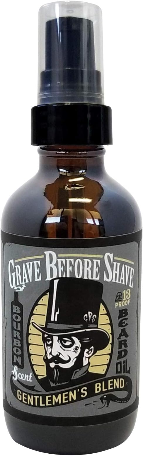Grave Before Shave™ Gentlemen's Blend Beard Oil (Bourbon/Sandal Wood Scent) 4 oz. BIG BOTTLE