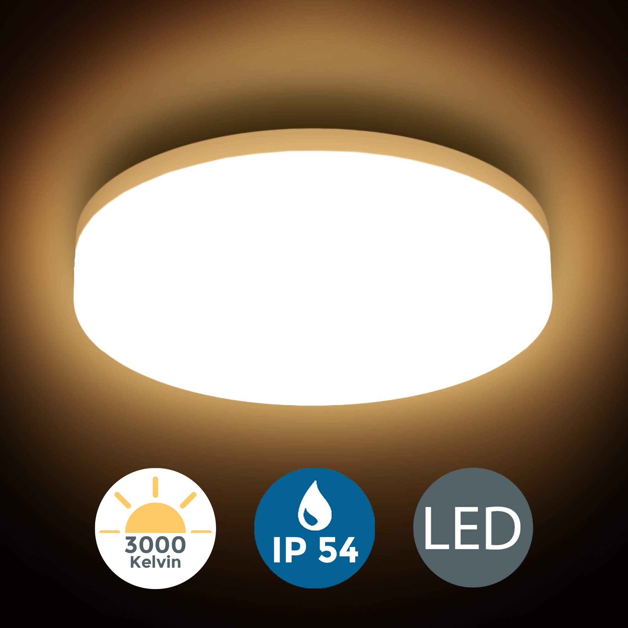B K Licht Led Bathroom Ceiling Light 13w Led Board Included Ip54 Splash Water Protection Warm White 1500 Lm Buy Online In Cayman Islands At Cayman Desertcart Com Productid 163853743