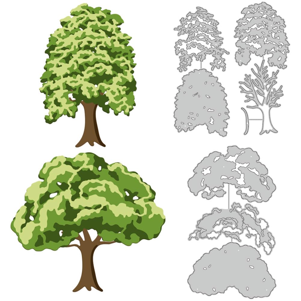 GLOBLELAND Layered Trees Cutting Dies for DIY Scrapbooking Metal Layering Trees Die Cuts Embossing Stencils Template for Paper Card Making Decoration Album Craft Decor