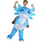 Adult Inflatable Axolotl Costume – Funny Christmas Gift for Adults, Blow Up Ride On Outfit for Party & Cosplay