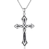 LWXIE Diamond Cross Necklace for Women 925 Sterling Silver Celtic Knot Cross Pendant Necklace Religious Jewelry Gifts for Her Mother Wife Girlfriend
