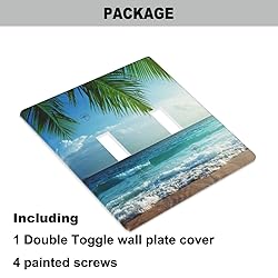 Pznen Beach 2-Gang Wall Plate Dual Switch Faceplate