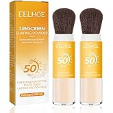 Dulele Sunscreen Setting Powder, 2PCS Mineral Matte Finish Loose Face Powder, SPF 50, Natural, Translucent, Oil Control, Minimizes Fine Lines & Pores