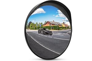 Morimoe Safety Convex Mirror, Acrylic Curved Traffic Mirror, Adjustable Bracket for Outdoor Indoor, Wide Angle Clear View (Size: 24")