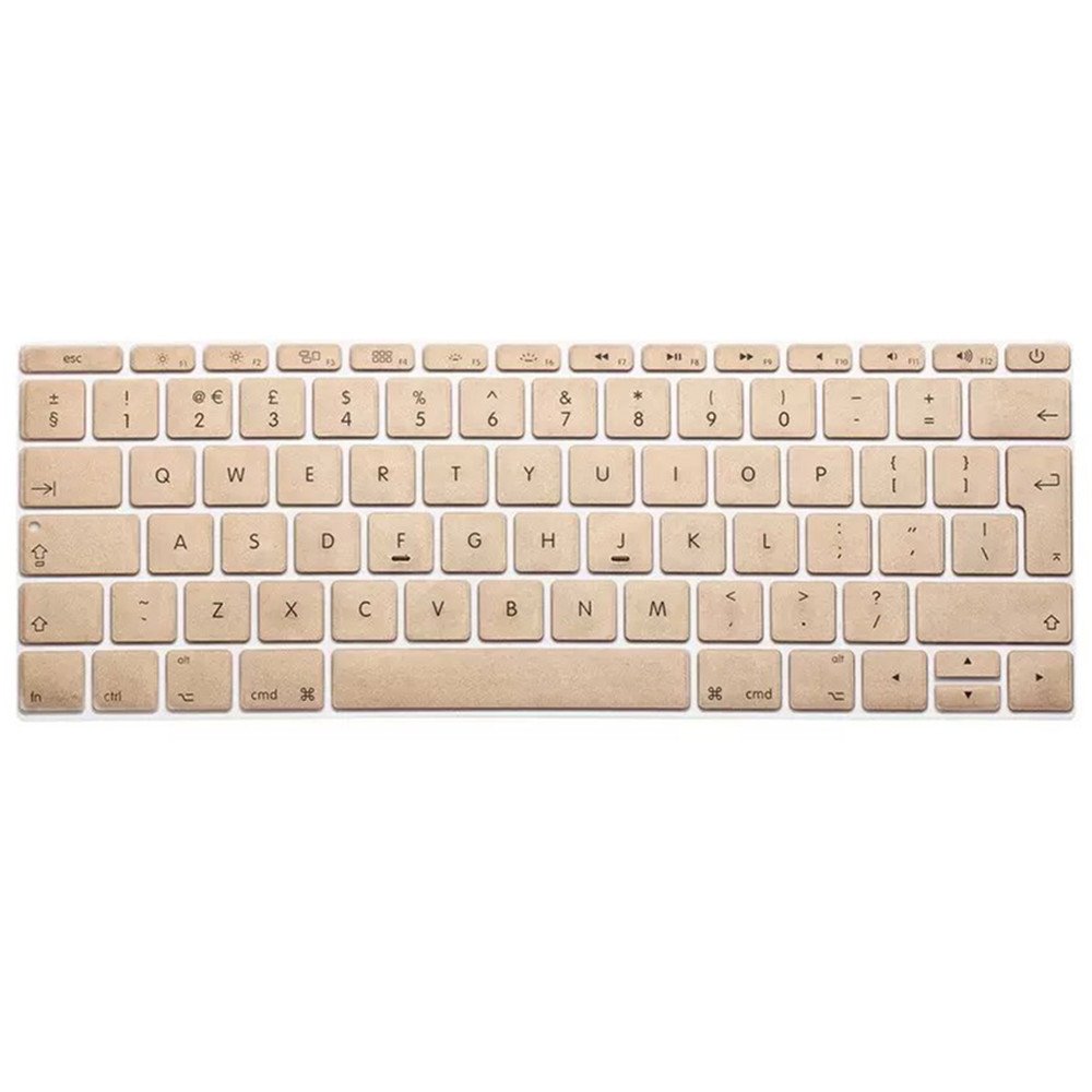 Se7enline Compatible with MacBook Pro 13 inch A1708 (No TouchBar Version) Release 2016 2017 2018 Silicone Skin Protective Keyboard Cover (UK Layout), Gold