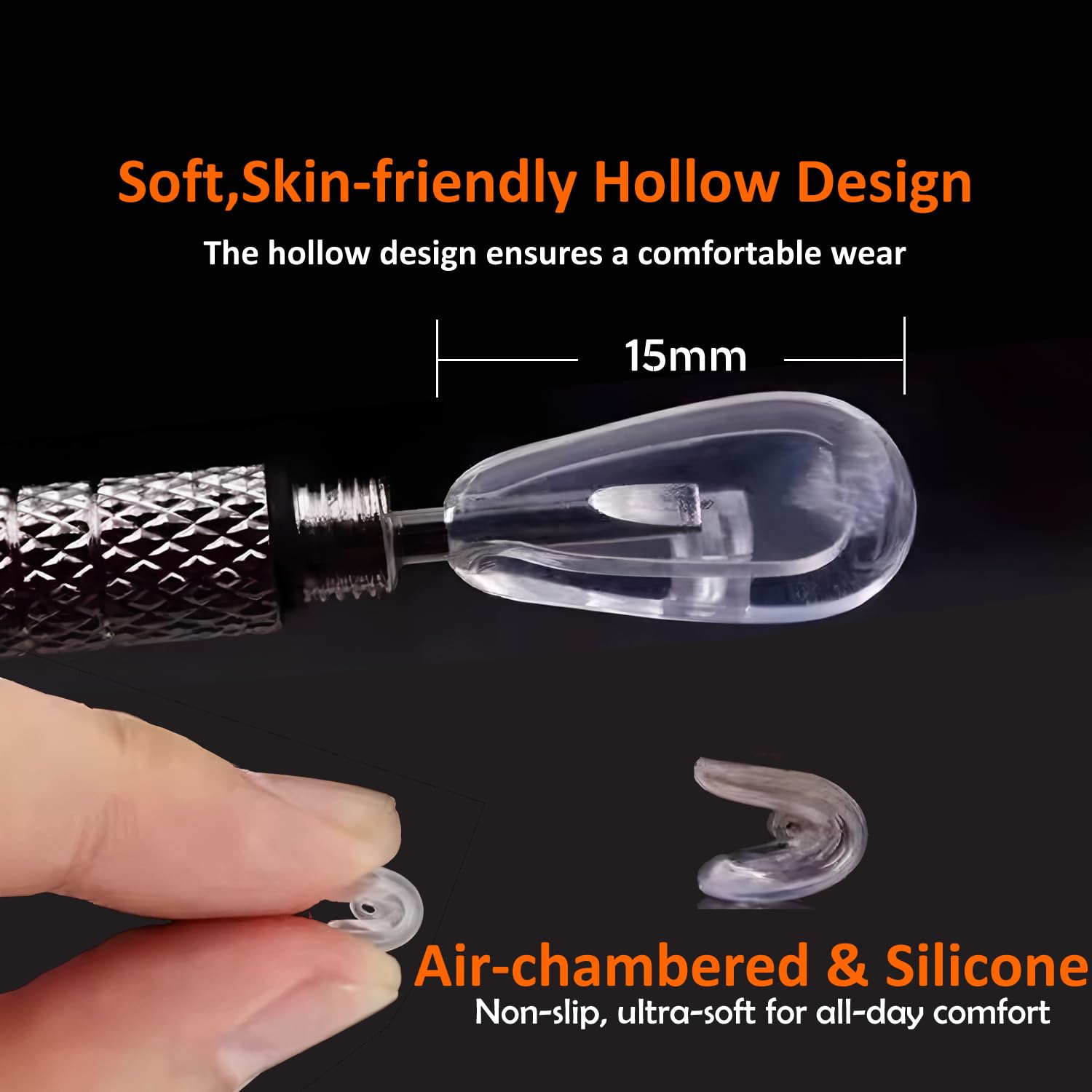 Eyeglasses Nose Pads, TEKPREM Screw in Glasses Nose Pads Replacement Repair Tools Kit with 5 Pairs of Air Chamber Silicone Nose Pads,Screws,Screwdrivers,Tweezer & Cloth for Sunglasses (15mm)