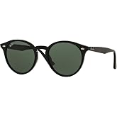 Ray-Ban RB2180F Round Sunglasses for Men for Women | In Black, Light Brown &amp; Tortledove. Lightweight flexible frame.