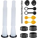 Gas Can Spout Replacement Kit, Gas Can Nozzle Replacement (2 Kits-White) | For 1/2/5/10 gallon gas can. All gaskets are installed and ready to use upon receipt, Leak-proof, Perfect fit, Good quality