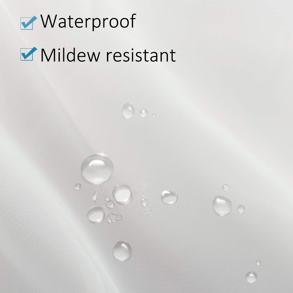 PRAVIVE Outdoor Sheer Curtain Panels - Elegant Waterfroof Tab Top Indoor/Outdoor Drapes/Pergola Shades/Gazebo Blinds for Patio Privacy (2 Tiebacks Included), Off White, 54 W X 96 L, Set of 2