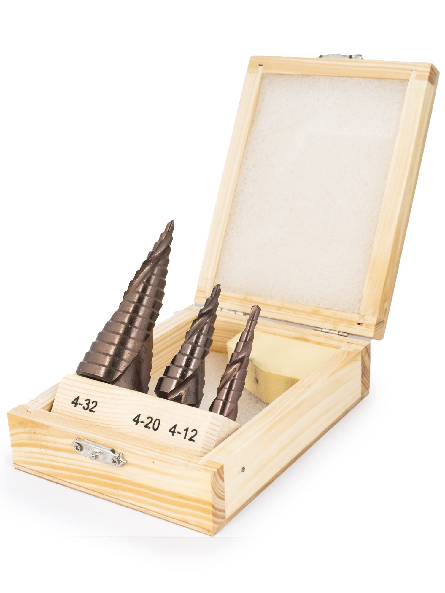 Ferrcan Cobalt HSS Step Drill Bit Set of 3 for Stainless Steel and Metals