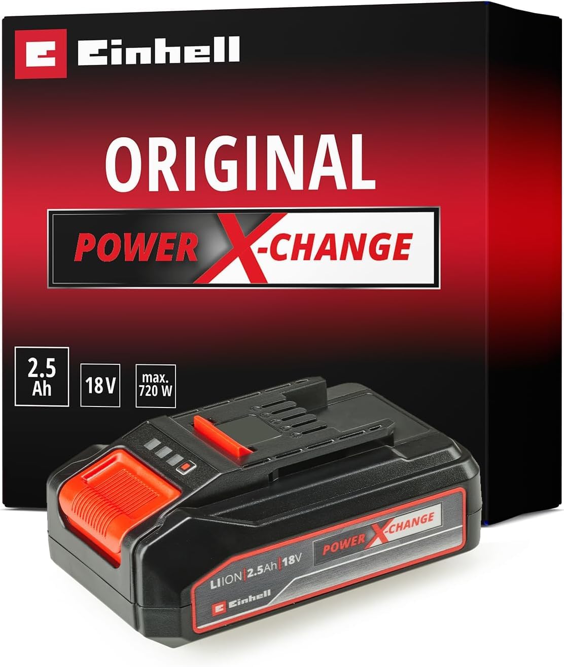 Einhell Power X-Change 18V, 2.5Ah Lithium-Ion Battery - Universally Compatible With All Einhell PXC Power Tools And Garden Machines