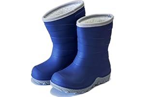 Toddler Winter Rain Boots, Waterproof Kids Snow Boots Fleece Lined Cozy Insulated Boot for Boys Girls