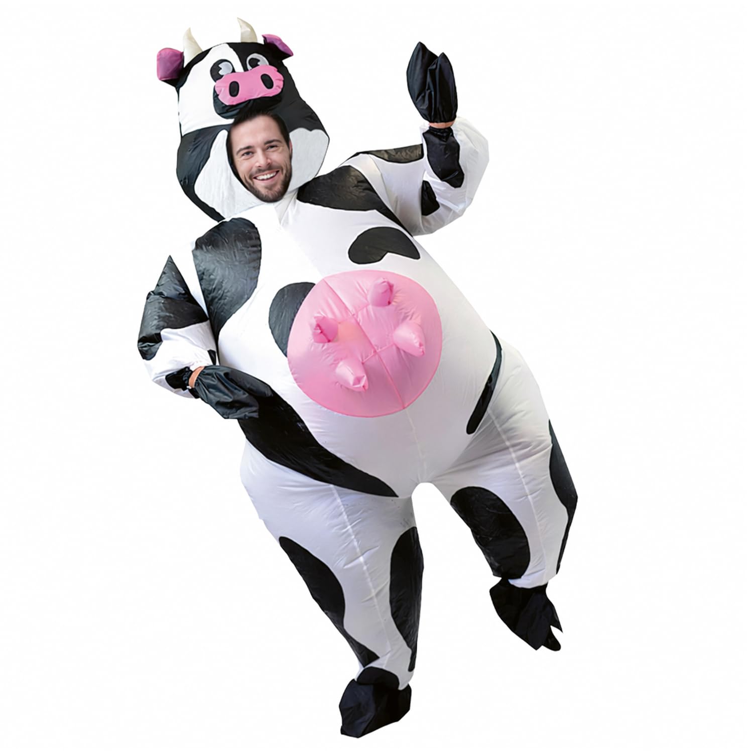 Crazy Cow Inflatable Costume | Premium Quality | Adult Size 160 to 190cm | Polyester | Resistant | Inflating System Included | Created by OriginalCup®