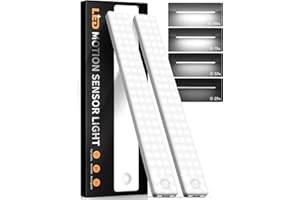 Auxoda 13 Inch Wireless Motion Sensor Light Indoor, USB Rechargeable Battery Operated Step Light, Magnetic Stick On Lights for Stair, Step Lights Motion-Activated Auto Shut-Off (2-Pack)