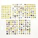 Zicome Small Cute Emoji Face Stickers, 25 Sheets, Set of 1200 Stickers