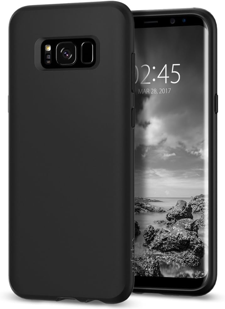 Samsung Galaxy S8 Case, Spigen® [Liquid Crystal] Galaxy S8 Case Cover with Slim Protection and Premium Black TPU for Galaxy S8 (2017) - Matte Black- 565CS21613