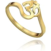 SIPURIS Lotus Flower Om Ohm Aum Symbol Ring Yoga Adjustable Open Rings Promise Rings Flower of Life Filigree Band Finger Ring Jewelry Gifts for Women Men