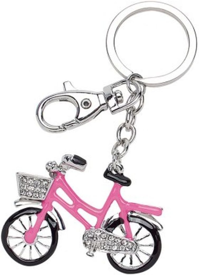 Ten KEY CHAIN PINK BIKE WITH CRYSTALS cod.EL3007 cm 12x5x2h by Varotto & Co