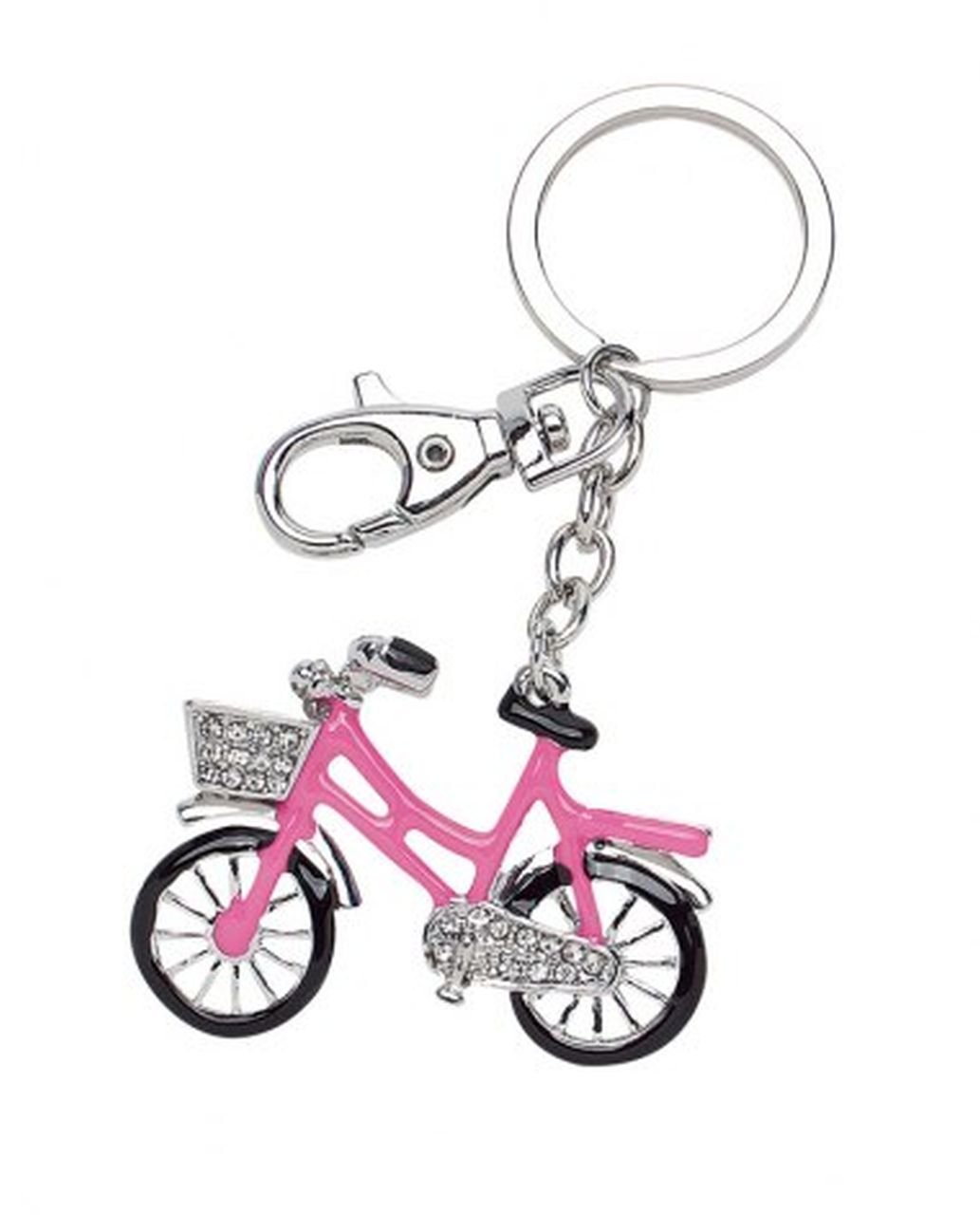 Ten KEY CHAIN PINK BIKE WITH CRYSTALS cod.EL3007 cm 12x5x2h by Varotto & Co.