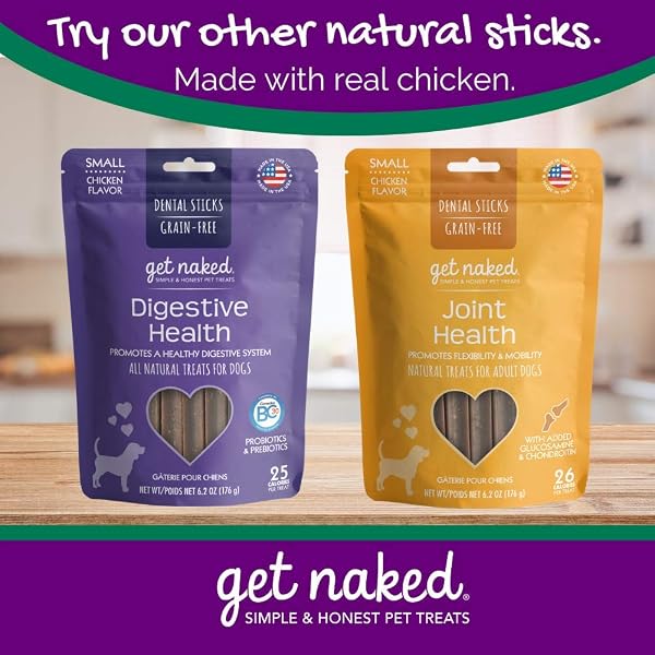 GET NAKED GRAIN FREE 1 POUCH 6.2 OZ WEIGHT MANAGEMENT DENTAL CHEW STICKS, SMALL