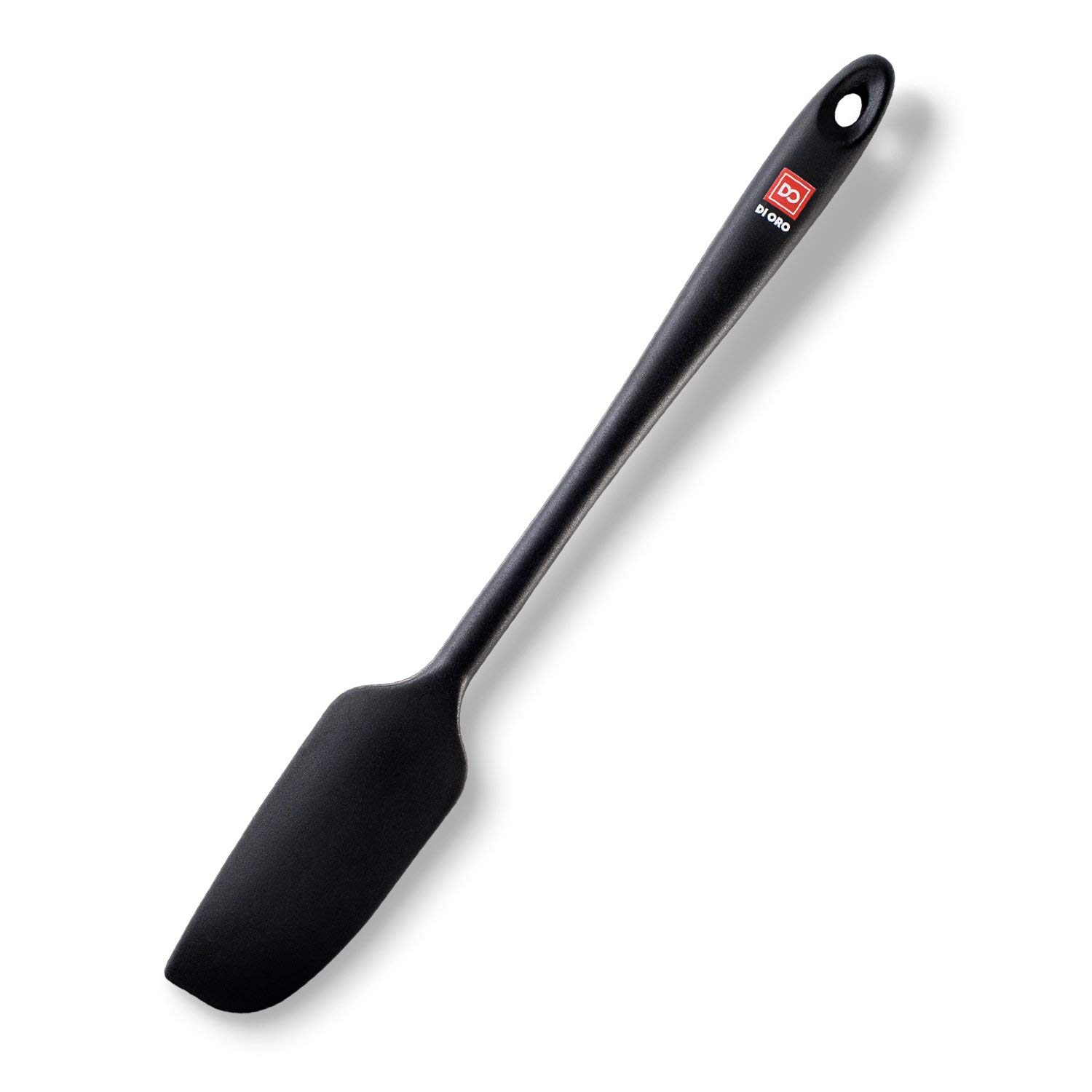 DI ORO® - Long Blade Silicone Spatula - 315 ºC Heat-Resistant - Seamless Design - Pro-Grade Non-Stick Silicone Rubber with Reinforced Stainless Steel S-Core Technology (Black Long Spatula)