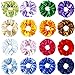 Aneco 16 Colors Silk Satin Hair Scrunchies Elastic Scrunchies Hair Bobbles Hair Ties Bands for Kids Adults