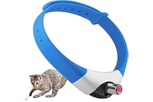 havit Wearable Automatic Cat Toys with LED Lights, Electric Smart Amusing Collar for Kitten, Interactive Cat Toys for Indoor Cats, Pet Exercise Toys, USB Rechargeable, Auto On/Off (Blue02)