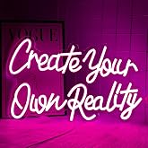 RuCvixkt Create Your Own Reality Neon Sign Gorgeous Pink Led Sign for Wall Decor, Create Your Neon Sign for Girls Bedroom,Dimmable Switch USB for Wedding Birthday Party Gift