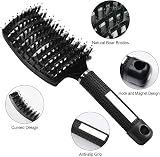 URAQT Boar Bristle Paddle Hair Brush for Women Reduces Frizz Detangle view 2