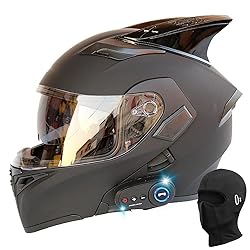 Bluetooth Modular Helmet with Horns Full Face