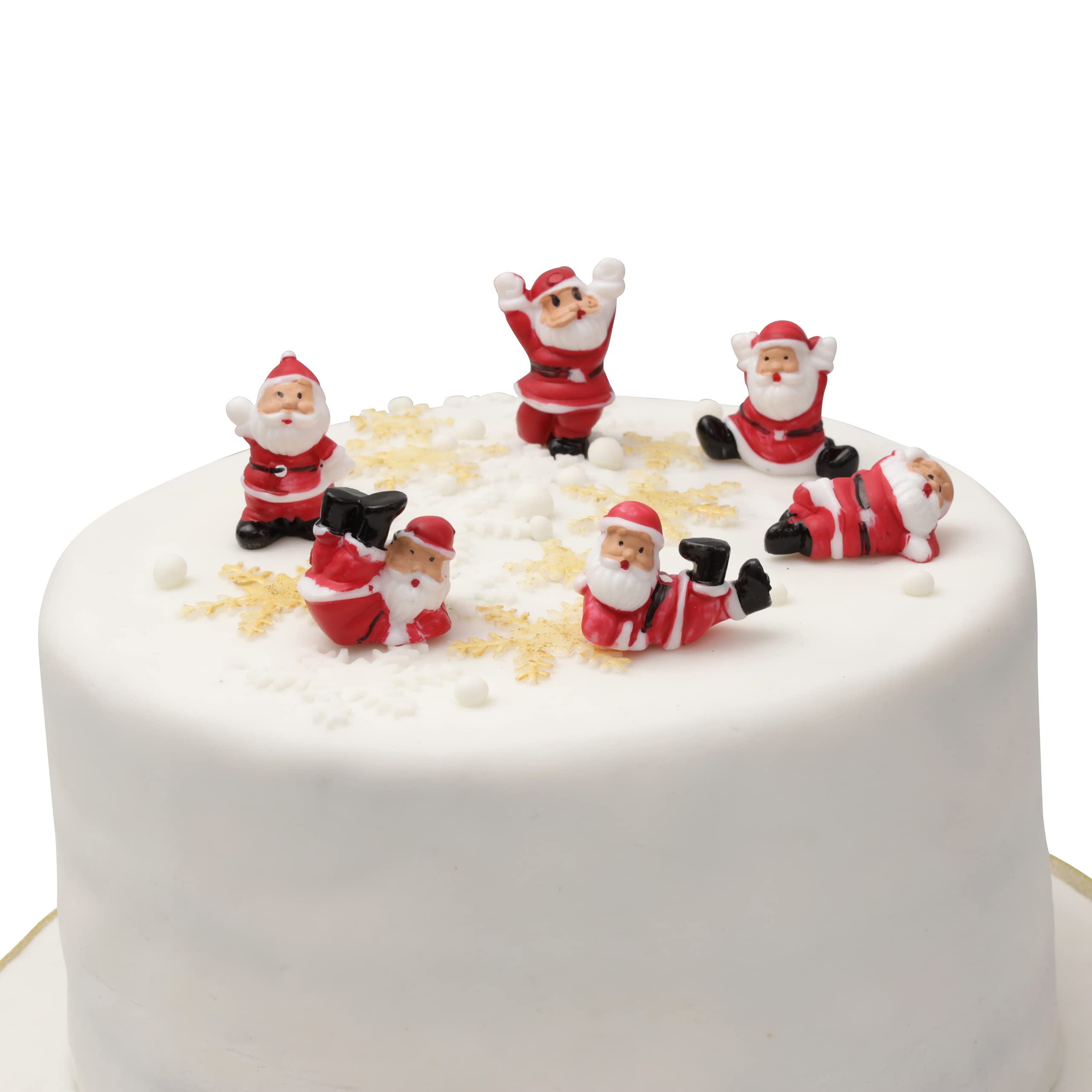 Evelay Santa Claus Cake Toppers Merry Father Christmas Cake Decoration Tumbling Santa Pieces Cupcake Toppers Multi Purpose Decoration 6 pc