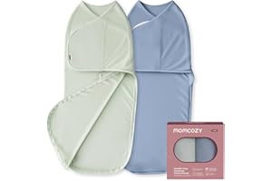 Momcozy Swaddles for Newborns, Quiet Fastner Suitable for Infant 0-3 Months, New-Parent-Friendly Swaddle Sack, Reduce Startle Reflex, Newborn Boys Girls Registry Essentials, 2-Pack, Serenity