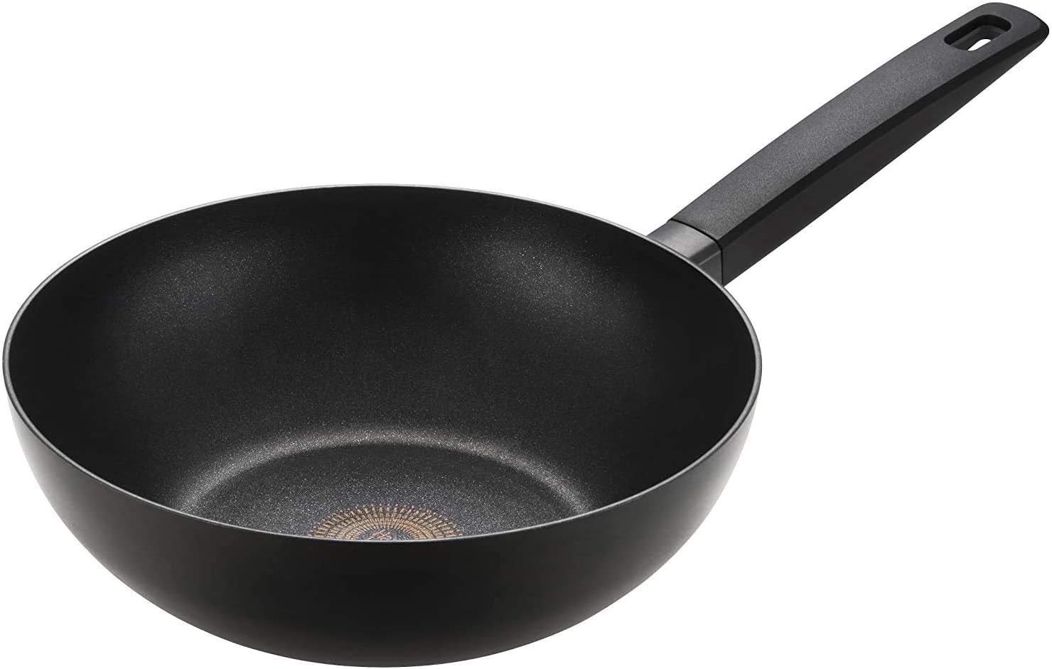 LOCK & LOCK Hard & Light Black Aluminum Cookware Induction Ready Dishwasher and Oven Safe with Ergonomic Bakelite Handle, 10 inch Wok