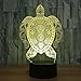 Cirkooh Sea Turtle 3D Optical Illusion Lamp 7 Colors Change Timing Remote Control and Touch Button LED Table Desk Lamp for Home Bedroom Decoration