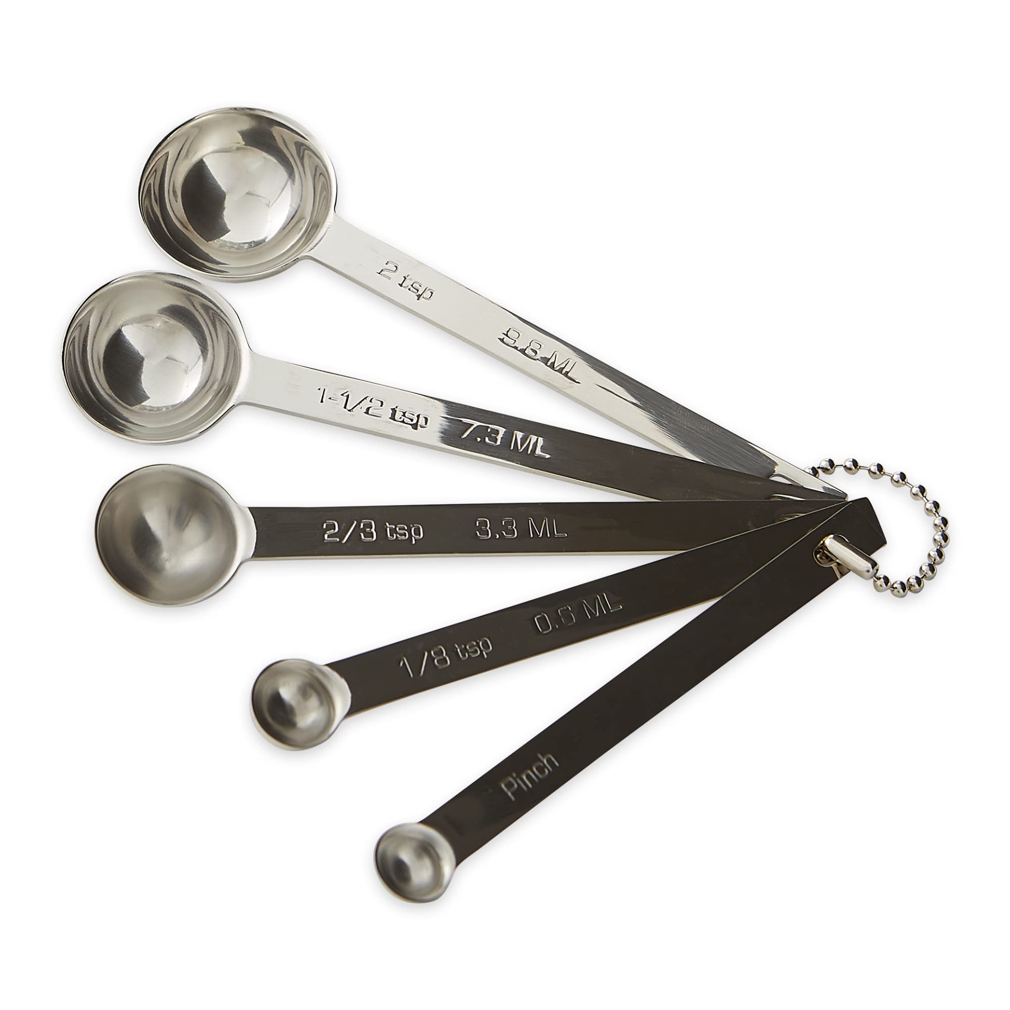 RSVP International Endurance Kitchen Collection Measuring Tools, Dishwasher Safe, Odd Sizes, 5 Piece, Stainless Steel
