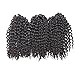 8 inch Crochet Curly Braids Hair 3pcs/pack Black Synthetic Box Braids Hair (#1B)
