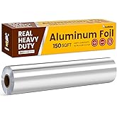 Katbite Aluminum Foil Roll, Heavy Duty 12inx150ft, 30 Micron Thick Strong Foils Aluminum Roll with Cutter for Home Cooking, C