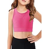 Haloumoning Girls Training Bra Athletic Sports Bra for Kids Racerback Dance Yoga Crop Tops 7-14 Years