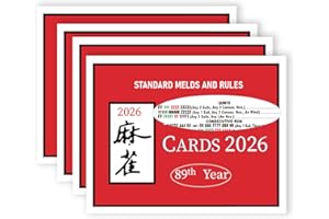 Cyanslen 4Pcs Mahjong Cards 2026 Official Revision, Mah Jongg Card - Large Print - Easy to Read Rule Guide, Suitable for Mah 