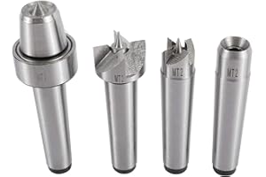 KUNTEC 4pcs MT2 Live Center Wood Lathe Drive Spur Cup Set #2 Morse Taper