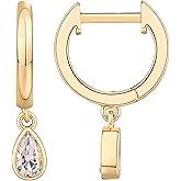 PAVOI 14K Gold Plated S925 Sterling Silver Post Lightweight Drop/Dangle Huggie Earrings for Women | Religious Ornament: Cross, Evil Eye, Clover, Celtic | Dainty Earrings for Women