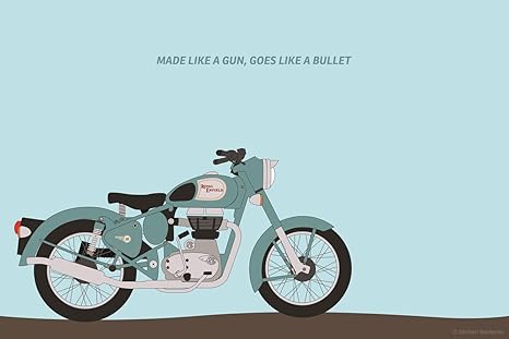Postergully Royal Enfield The Bullet Wall Art Poster 12 X 18