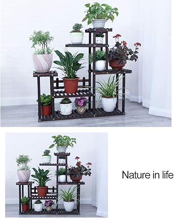 ZRHJ Soporte de Plantas en Maceta de Madera, Estante de exhibición ...