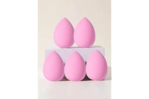 5PCS Multi-Functional Pink Makeup Sponges, Foundation Blending Sponges, Liquid/Cream/Powder Seamless Smooth, Water Drop Shape