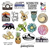 Cute Patagonia Stickers Adventure Camping Outdoor Hiking Nature Explore Waterproof Vinyl Stickers for Water Bottle Laptop Luggage Skateboard Car Guitar Stickers Decals 19PCS Pack